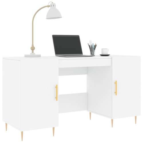 Radni stol bijeli 140 x 50 x 75 cm od konstruiranog drva - Bijela Cijena