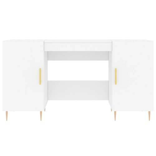 Radni stol bijeli 140 x 50 x 75 cm od konstruiranog drva Cijena
