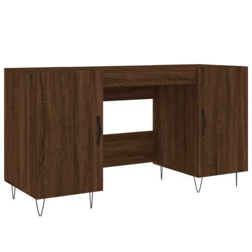 Radni stol smeđa boja hrasta 140 x 50 x 75 cm konstruirano drvo - Smeđi hrast Cijena