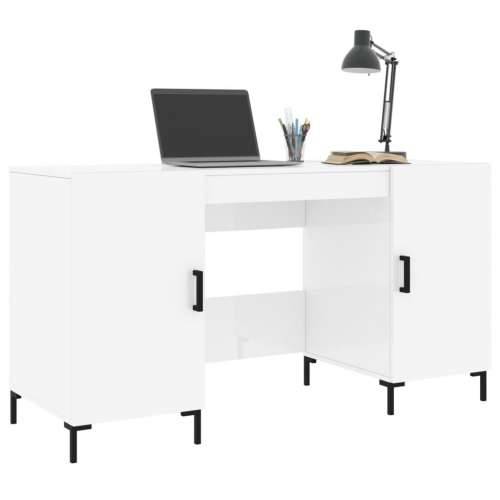 Radni stol visoki sjaj bijeli 140x50x75 cm konstruirano drvo - Visoko sjajno bijela Cijena