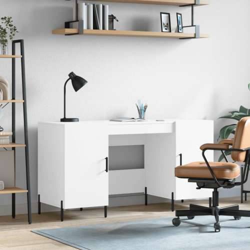Radni stol bijeli 140 x 50 x 75 cm od konstruiranog drva - Bijela Cijena