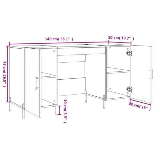 Radni stol bijeli 140 x 50 x 75 cm od konstruiranog drva - Bijela Cijena