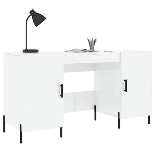 Radni stol visoki sjaj bijeli 140x50x75 cm konstruirano drvo - Visoko sjajno bijela Cijena