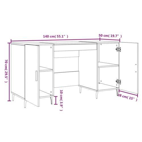 Radni stol bijeli 140 x 50 x 75 cm od konstruiranog drva - Bijela Cijena
