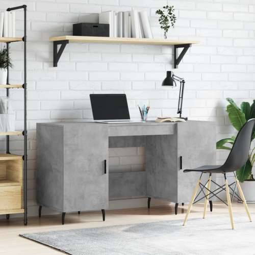 Radni stol boja betona 140 x 50 x 75 cm od konstruiranog drva - Beton siva Cijena