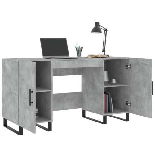 Radni stol boja betona 140 x 50 x 75 cm od konstruiranog drva - Beton siva Cijena