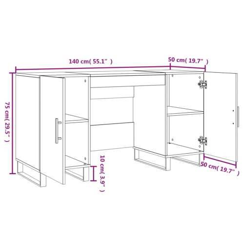 Radni stol boja hrasta sonome 140x50x75 cm konstruirano drvo - Sivi hrast sonoma Cijena