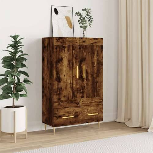 Visoka komoda boja hrasta 69,5 x 31 x 115 cm konstruirano drvo - Dimljeni hrast 1 Cijena