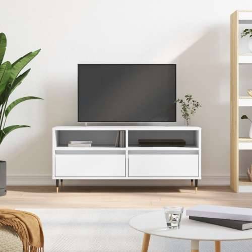 TV ormarić bijeli 100 x 34,5 x 44,5 cm od konstruiranog drva - Bijela 1 Cijena