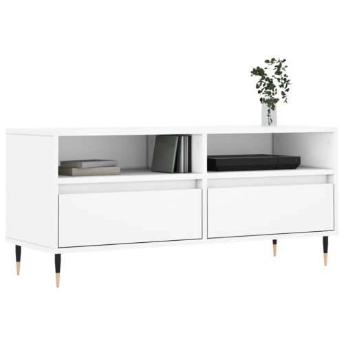 TV ormarić bijeli 100 x 34,5 x 44,5 cm od konstruiranog drva - Bijela 1 Cijena