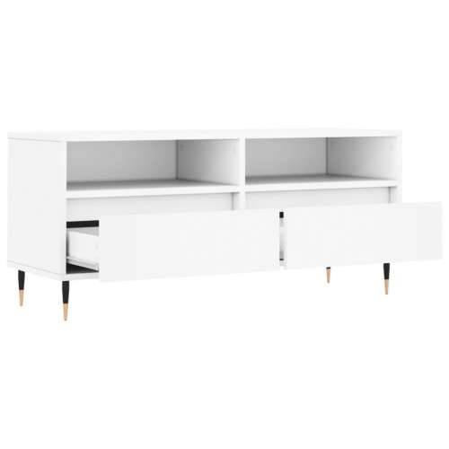 TV ormarić bijeli 100 x 34,5 x 44,5 cm od konstruiranog drva - Bijela 1 Cijena