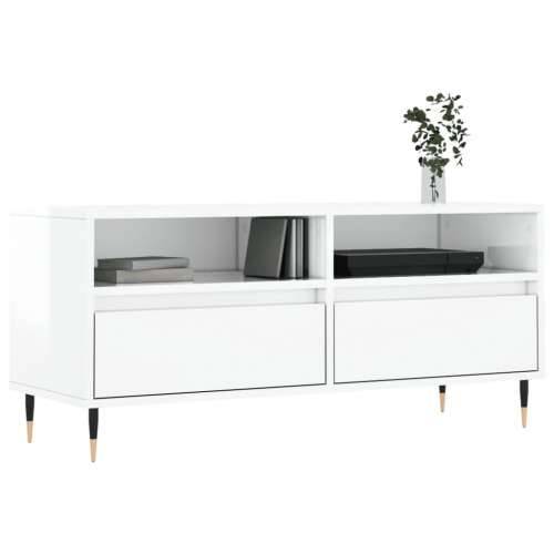 TV ormarić sjajni bijeli 100x34,5x44,5 cm od konstruiranog drva - Visoko sjajno bijela 1 Cijena