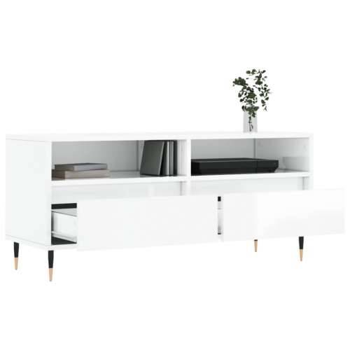 TV ormarić sjajni bijeli 100x34,5x44,5 cm od konstruiranog drva - Visoko sjajno bijela 1 Cijena