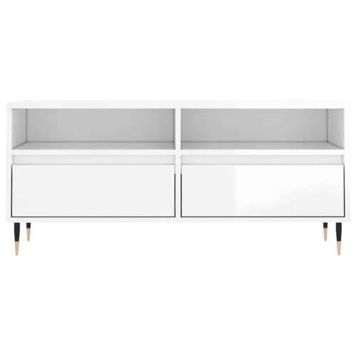 TV ormarić sjajni bijeli 100x34,5x44,5 cm od konstruiranog drva - Visoko sjajno bijela 1 Cijena