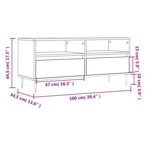 TV ormarić boja betona 100x34,5x44,5 cm od konstruiranog drva - Beton siva 1 Cijena