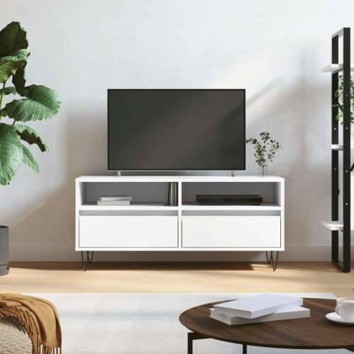 TV ormarić bijeli 100 x 34,5 x 44,5 cm od konstruiranog drva - Bijela 1 Cijena