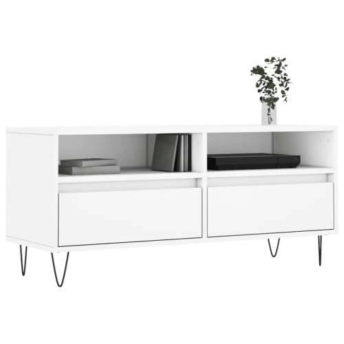 TV ormarić bijeli 100 x 34,5 x 44,5 cm od konstruiranog drva - Bijela 1 Cijena