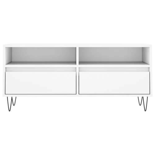TV ormarić bijeli 100 x 34,5 x 44,5 cm od konstruiranog drva - Bijela 1 Cijena