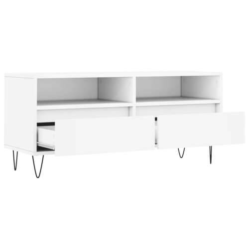 TV ormarić bijeli 100 x 34,5 x 44,5 cm od konstruiranog drva - Bijela 1 Cijena