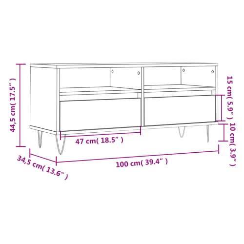 TV ormarić bijeli 100 x 34,5 x 44,5 cm od konstruiranog drva - Bijela 1 Cijena