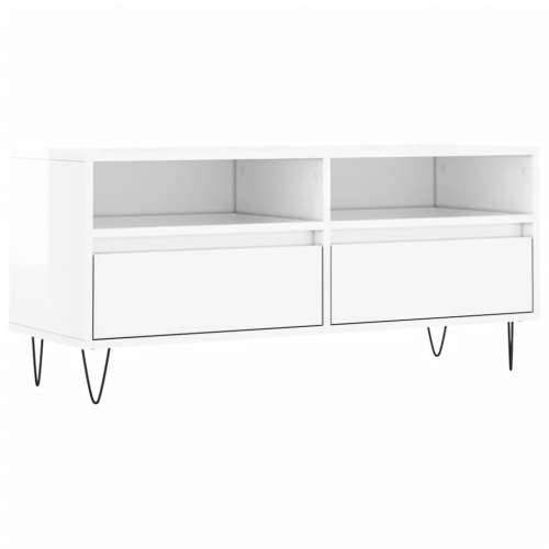 TV ormarić sjajni bijeli 100x34,5x44,5 cm od konstruiranog drva - Visoko sjajno bijela 1 Cijena