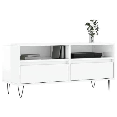 TV ormarić sjajni bijeli 100x34,5x44,5 cm od konstruiranog drva - Visoko sjajno bijela 1 Cijena
