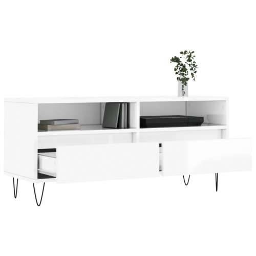 TV ormarić sjajni bijeli 100x34,5x44,5 cm od konstruiranog drva - Visoko sjajno bijela 1 Cijena