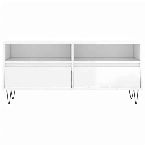 TV ormarić sjajni bijeli 100x34,5x44,5 cm od konstruiranog drva - Visoko sjajno bijela 1 Cijena