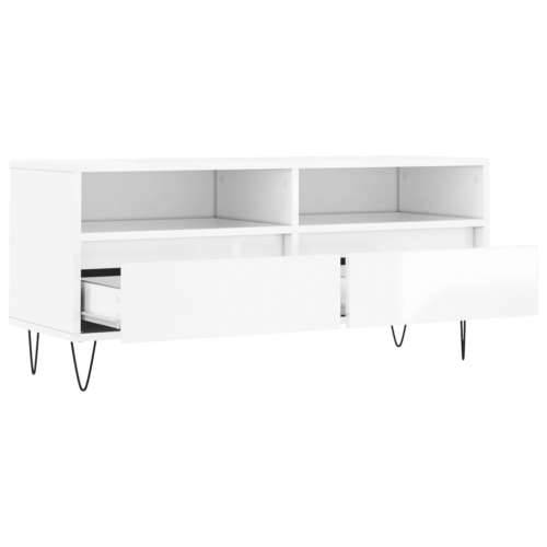 TV ormarić sjajni bijeli 100x34,5x44,5 cm od konstruiranog drva - Visoko sjajno bijela 1 Cijena