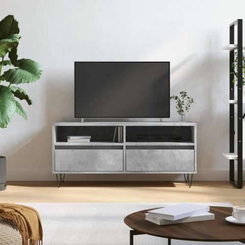 TV ormarić boja betona 100x34,5x44,5 cm od konstruiranog drva - Beton siva 1 Cijena