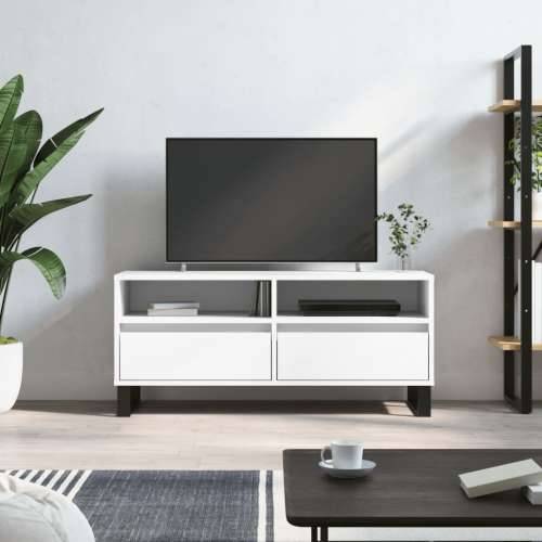 TV ormarić bijeli 100 x 34,5 x 44,5 cm od konstruiranog drva - Bijela 1 Cijena