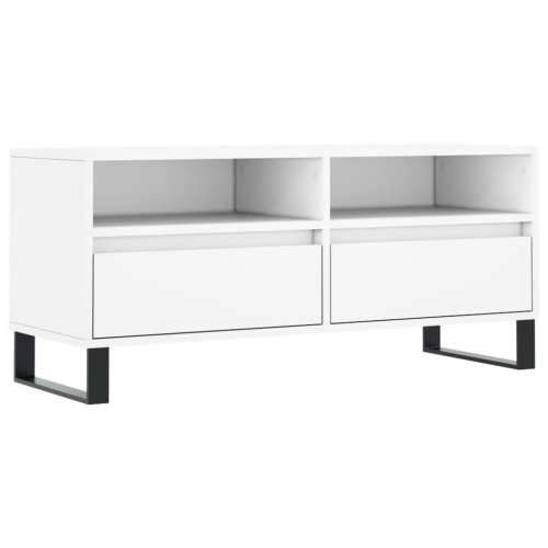 TV ormarić bijeli 100 x 34,5 x 44,5 cm od konstruiranog drva - Bijela 1 Cijena