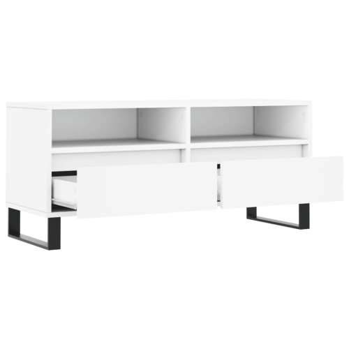 TV ormarić bijeli 100 x 34,5 x 44,5 cm od konstruiranog drva - Bijela 1 Cijena