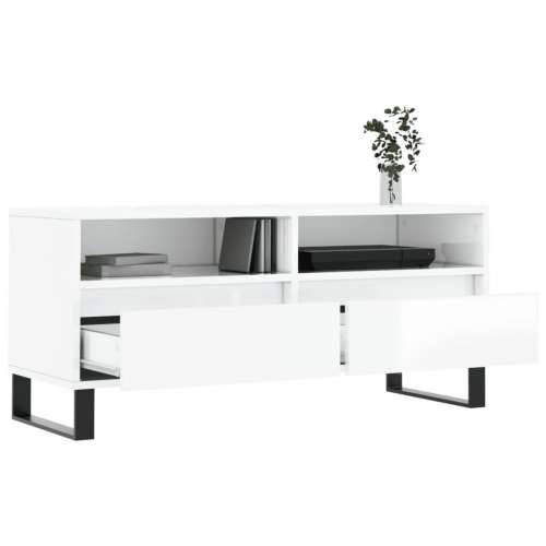 TV ormarić sjajni bijeli 100x34,5x44,5 cm od konstruiranog drva - Visoko sjajno bijela 1 Cijena