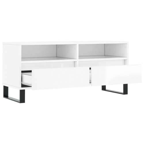 TV ormarić sjajni bijeli 100x34,5x44,5 cm od konstruiranog drva - Visoko sjajno bijela 1 Cijena