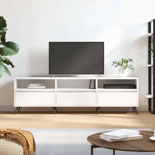 TV ormarić bijeli 150x30x44,5 cm od konstruiranog drva - Bijela 1 Cijena