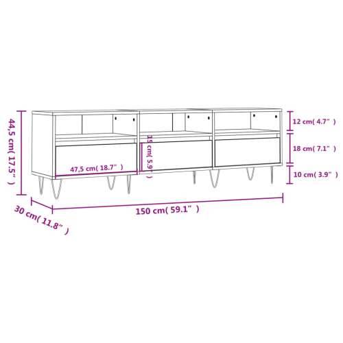 TV ormarić boja dimljenog hrasta 150x30x44,5 cm - Dimljeni hrast 1 Cijena