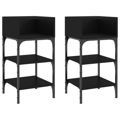 Noćni ormarići 2 kom crni 35x34,5x70 cm od konstruiranog drva - Crna 2 Cijena