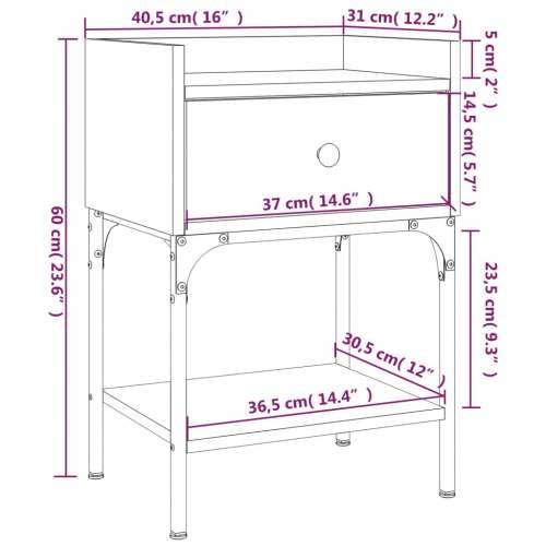 Noćni ormarići 2 kom crni 40,5x31x60 cm od konstruiranog drva - Crna 2 Cijena