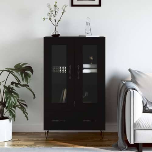 Visoka komoda crna 69,5 x 31 x 115 cm od konstruiranog drva - Crna 1 Cijena