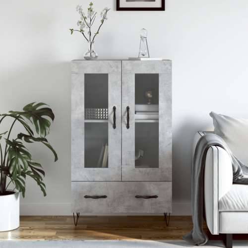 Visoka komoda boja betona 69,5 x 31 x 115 cm konstruirano drvo - Beton siva 1 Cijena