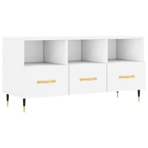 TV ormarić bijeli 102 x 36 x 50 cm od konstruiranog drva - Bijela 1 Cijena