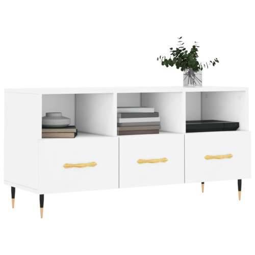 TV ormarić bijeli 102 x 36 x 50 cm od konstruiranog drva - Bijela 1 Cijena