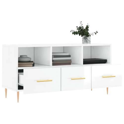 TV ormarić sjajni bijeli 102 x 36 x 50 cm od konstruiranog drva - Visoko sjajno bijela 1 Cijena