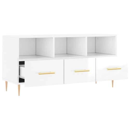 TV ormarić sjajni bijeli 102 x 36 x 50 cm od konstruiranog drva - Visoko sjajno bijela 1 Cijena