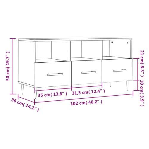 TV ormarić boja betona 102 x 36 x 50 cm od konstruiranog drva - Beton siva 1 Cijena