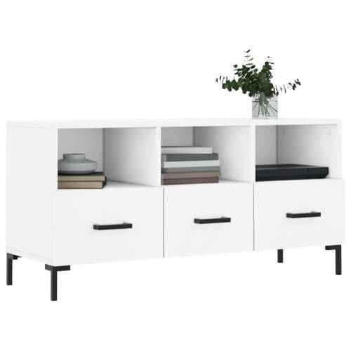 TV ormarić bijeli 102 x 36 x 50 cm od konstruiranog drva - Bijela 1 Cijena
