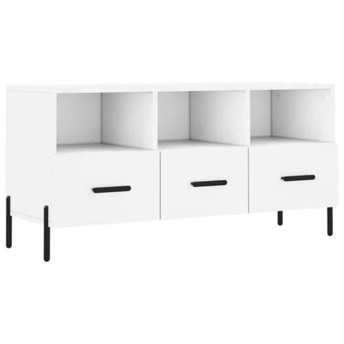 TV ormarić bijeli 102 x 36 x 50 cm od konstruiranog drva - Bijela 1 Cijena