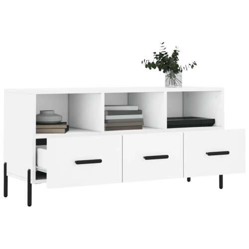 TV ormarić bijeli 102 x 36 x 50 cm od konstruiranog drva - Bijela 1 Cijena