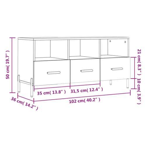 TV ormarić crni 102 x 36 x 50 cm od konstruiranog drva - Crna 1 Cijena